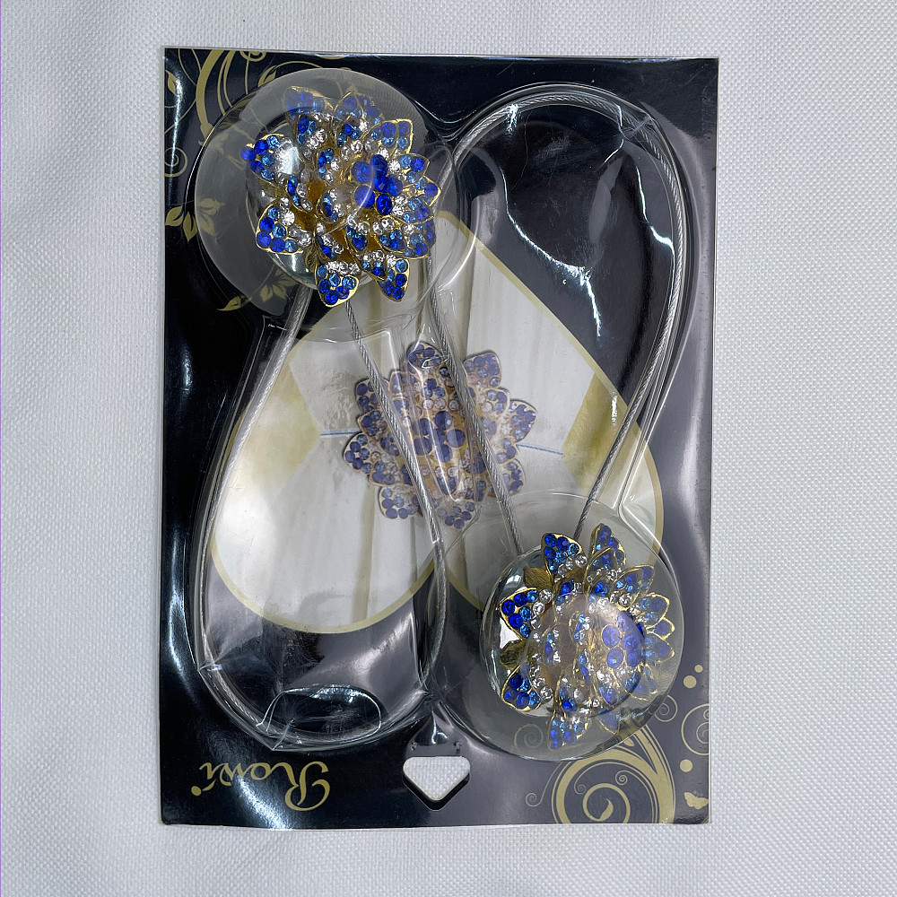 Магніти для штор та гардин "Flowers" набір 2 шт Синій з золотистим (81-207) Київ - фото 8