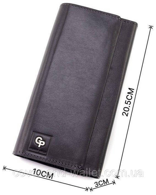 Елітний чоловічий шкіряний гаманець купюрник з відділенням для телефону Grande Pelle 552610 Київ - фото 3