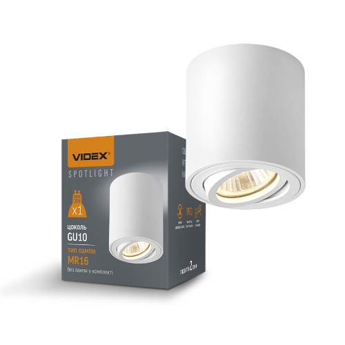 LED Світильник накладний під лампу GU10 білий VL-SPF12A-W Videx Житомир