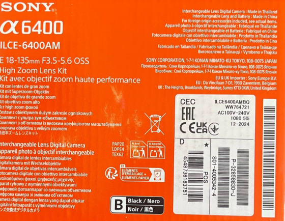 Бездзеркальний фотоапарат Sony Alpha A6400 kit (18-135mm) Black Київ