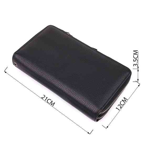 Цікавий чоловічий клатч із натуральної шкіри Vintage 23063 Чорний Київ