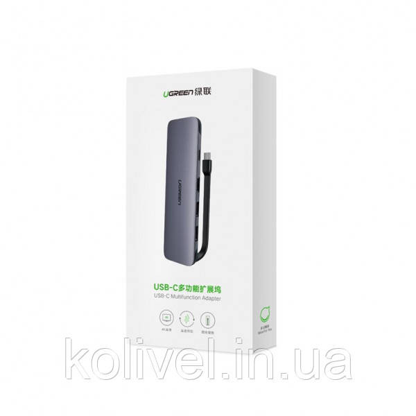 Док-станція USB3.0 Type-C --> HDMI/USB 3.0x3/HDMI/Type-c PD Ugreen CM285 Сіра (70408) Київ - фото 9