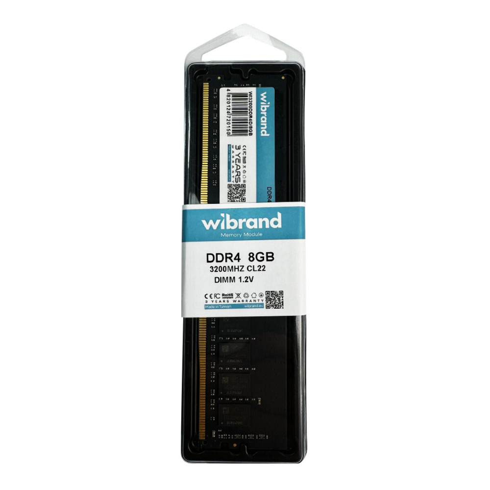 DDR4 Wibrand 8GB 3200MHz CL22 DIMM (WI3200DDR4D/8GB) Київ - фото 3