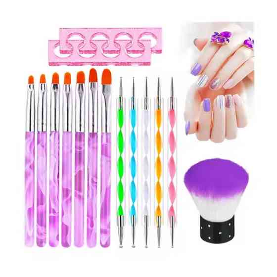 Набор кистей для маникюра и педикюра профессиональный набор для нейл-арта 15 шт. Каменец-Подольский