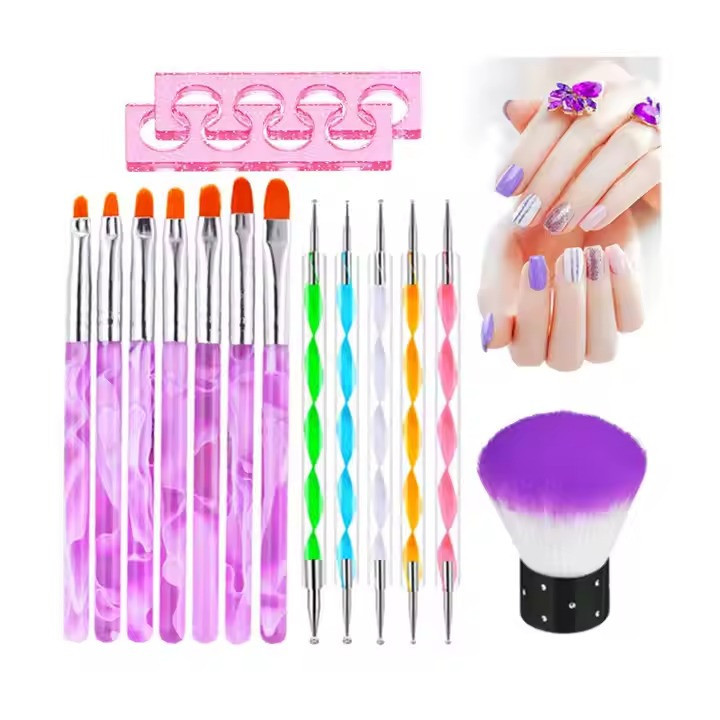 Набір пензлів для манікюру та педикюру професійний набір для нейл-арту 15 шт. Кам'янець-Подільський - фото 2
