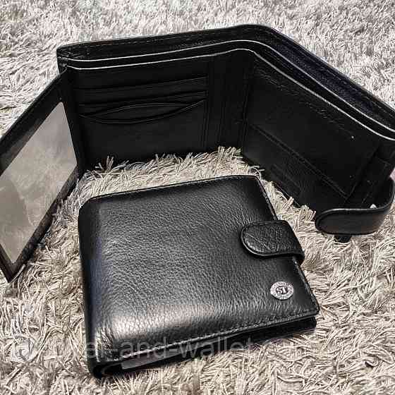 Шкіряний чоловічий гаманець на багато карток середнього розміру ST Leather Київ