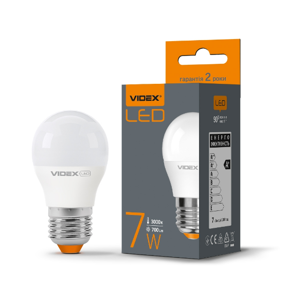 Лампа G45e 7W E27 3000K 220V LED Videx Житомир