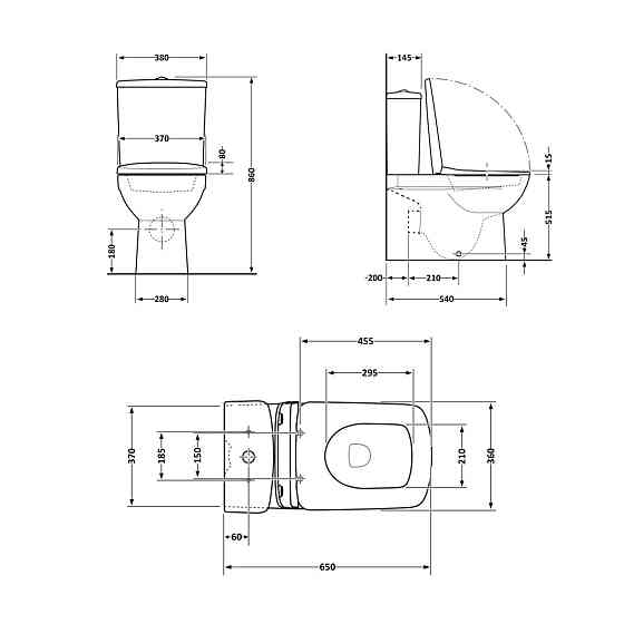 Унитаз напольный Qtap Crow Eco безободковый с сиденьем Soft-close QTCRO27W48750 Киев