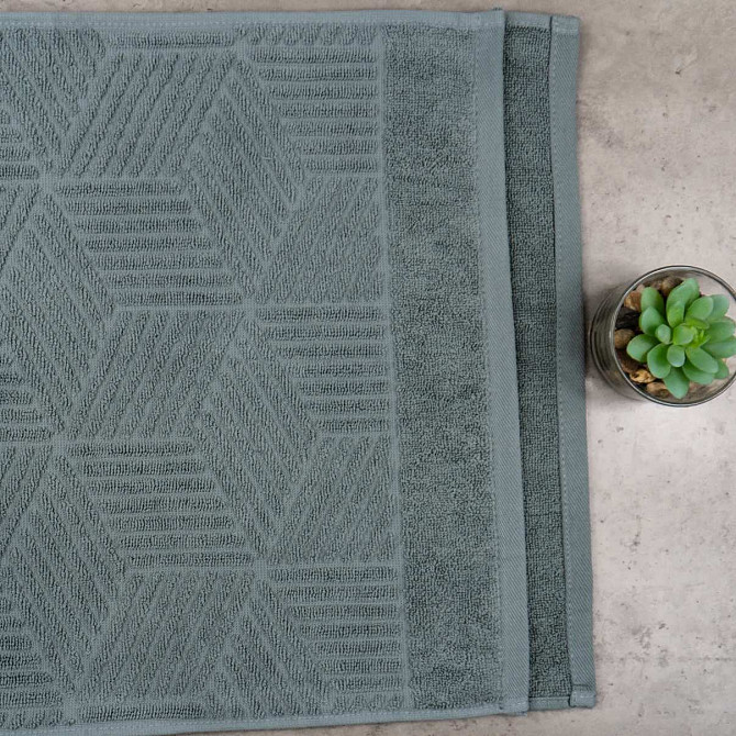 Махровий рушник для обличчя та рук Уельс GM Textile 50х90см 500г/м2 (Темно-М'ятний) Суми - фото 4