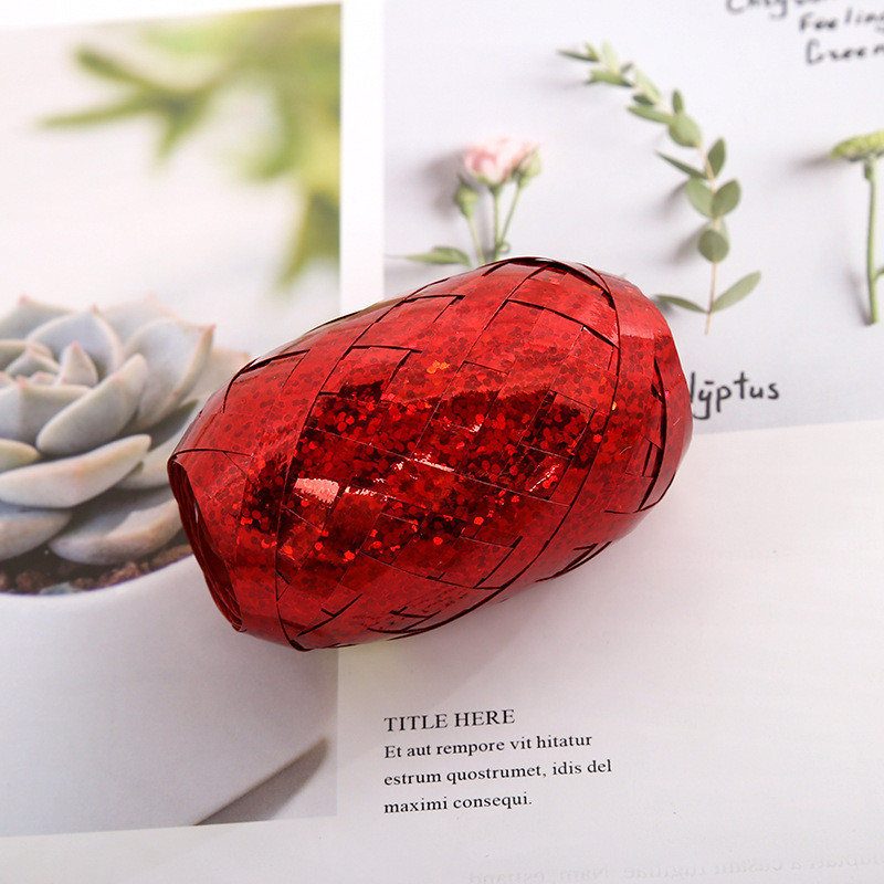 Лента для шариков с голограммой 5 мм на 10 м красный Киев - изображение 1