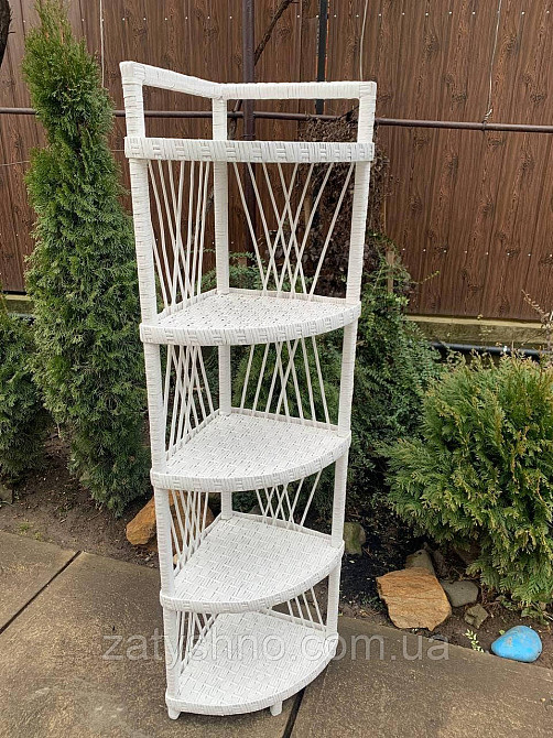 Этажерка плетеная белая угловая Киев - изображение 10