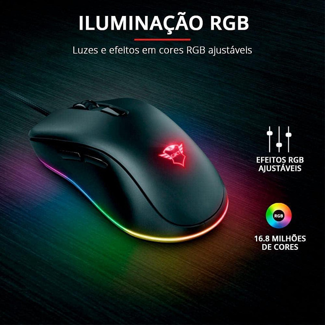 Игровая мышь Trust Gaming GXT 930 Jacx проводная, с RGB подсветкой, 6400 DPI, 6 кнопок черная геймер Киев - изображение 7