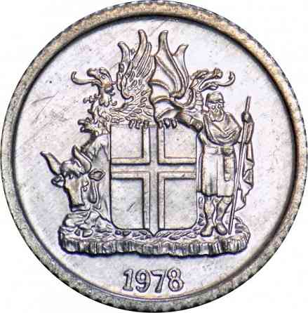 Монета 1 крона Ісландії 1978 Полтава