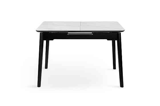 Стіл Нептун 110/140*75 чорний/керам біла Киев