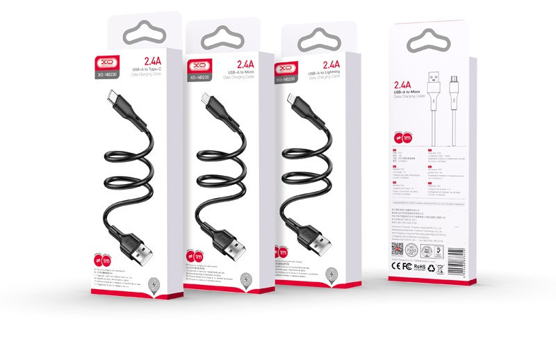 Кабель XO NB230 Rock Series USB-A to Micro - 1m (Black) (6974586) Київ - фото 3
