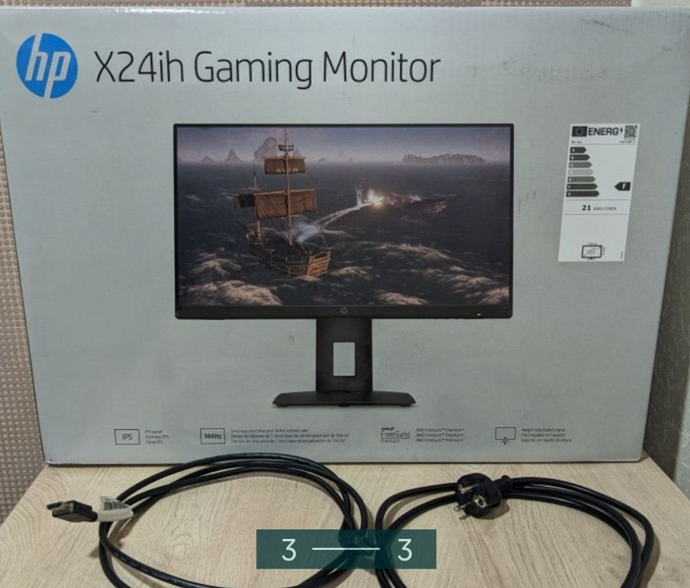 Монитор: HP X24ih 144Hz. 1MS IPS Full HD 24