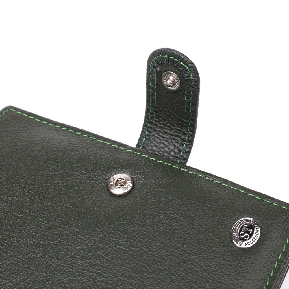 Оригінальна обкладинка на документи унісекс із натуральної шкіри ST Leather 23119 Зелений Київ - фото 7