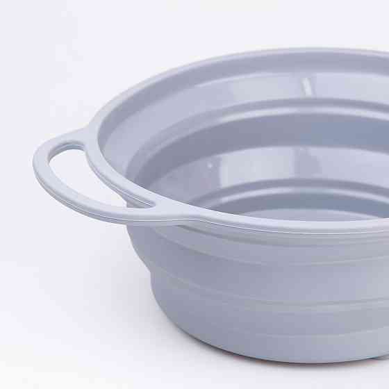 Складний силіконовий дуршлаг з ручками 2.6 л, сірий Київ