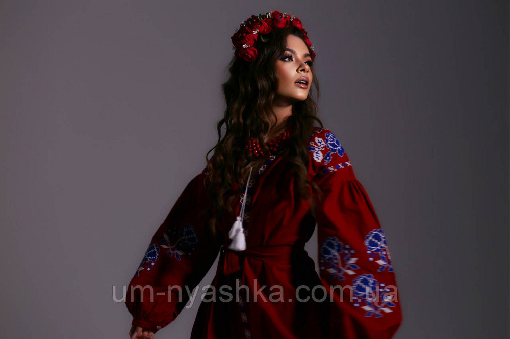 Жіноча вишита сукня на натуральному полотні Паризька троянда Кривий Ріг - фото 6