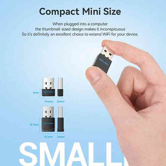 Wi-Fi адаптер перехідник Vention USB дводіапазонний 2.4G / 5G, колір чорний KDSB0 Одеса
