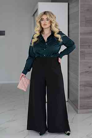 Жіноча шовкова сорочка класична "Milena" |  Норма та батал Темно-зелений, 54-56 Київ