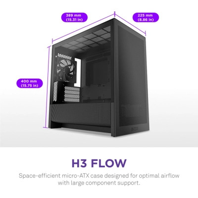 Корпус NZXT H3 Flow All Black (CC-H31FB-01) Вінниця - фото 2