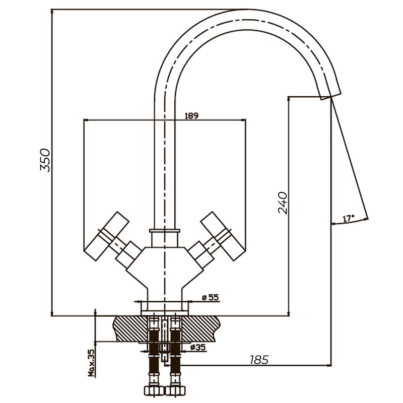 Кухонний змішувач Haiba Bergus 011 HB0024 Харків - фото 2