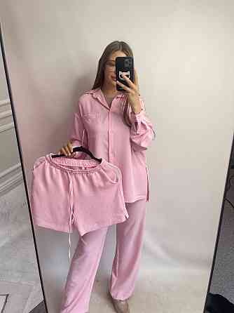 Костюм-тройка женский летний с шортами и брюками Зефирный M-L Харьков