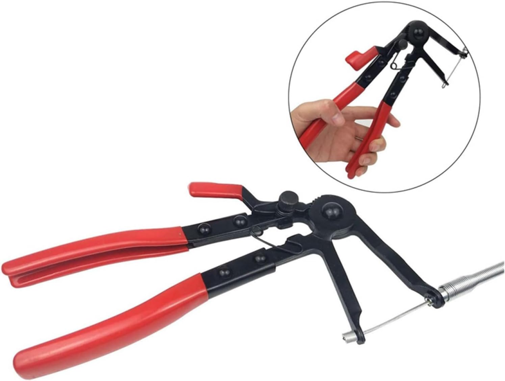 Знімач хомутів 18-54мм з гнучким тросом 630мм, кліщі для шлангів авто з фіксатором положення Київ - фото 3