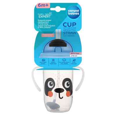 Поїльник-непроливайка Canpol babies BabiesBo з трубочкою і обтяжувачем, 270 мл, панда (56/617_whi) Вінниця