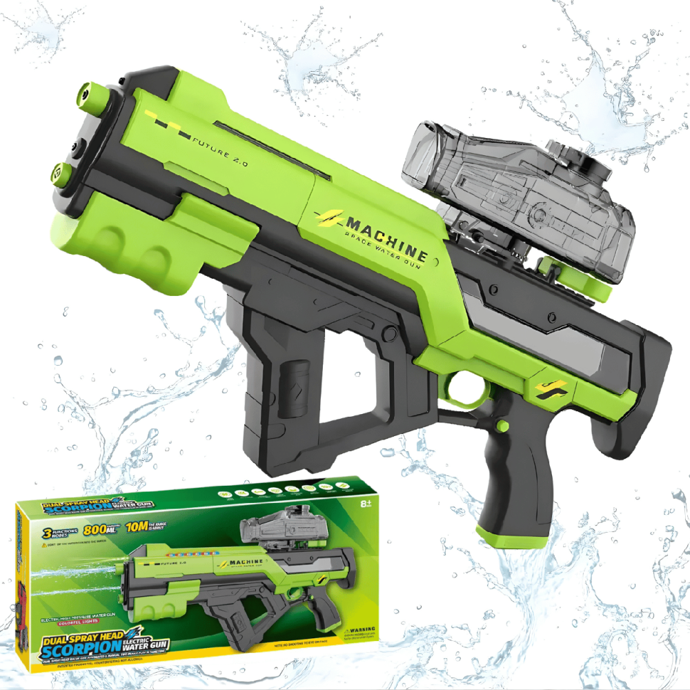 Водный пистолет для детей, электрический водный автомат Скорпион детский с автоматической закачкой воды, зеленый Каменец-Подольский - изображение 1