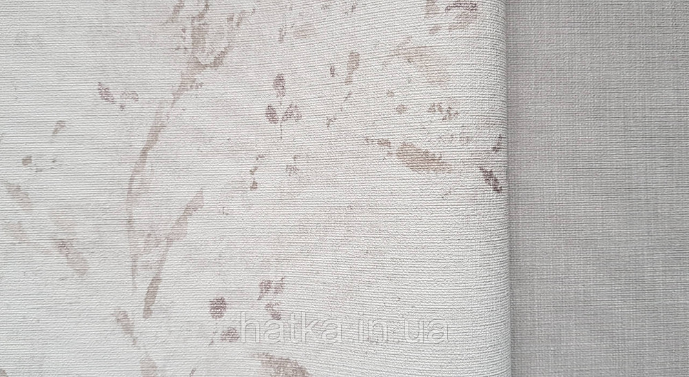 Шпалери вінілові на флізеліні AS creation Della Natura 1.06Х10 листя гілки розмите малюнок бежеві на білому Київ - фото 4