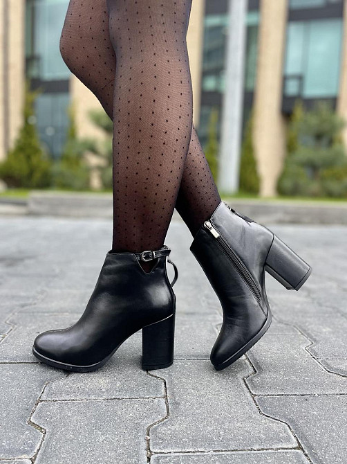 Stepter Черевики жіночі STEPTER чорні натуральна шкіра каблук 8 см 36/40 (6407) Коломия - фото 8
