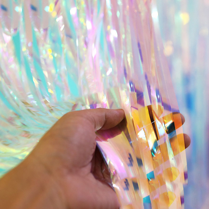 Дождик для фотозоны для праздника новогодний 2 м на 1 м перламутровый Киев - изображение 2