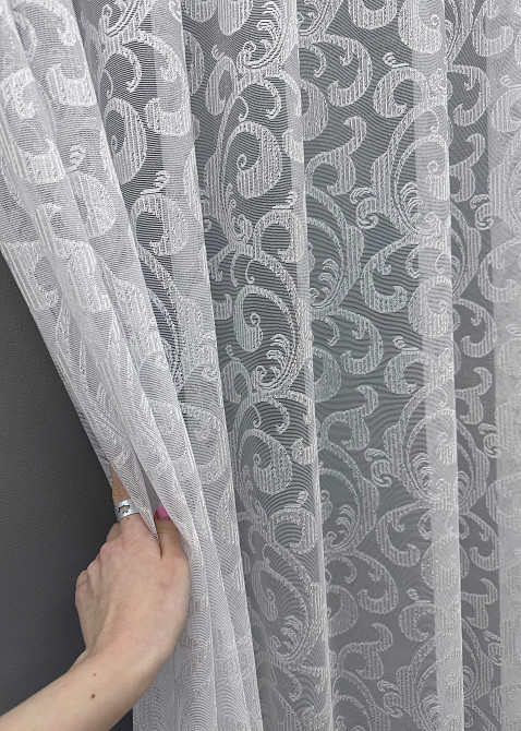 Тюль жакард "Преміум" колір білий 1358т Київ - фото 3