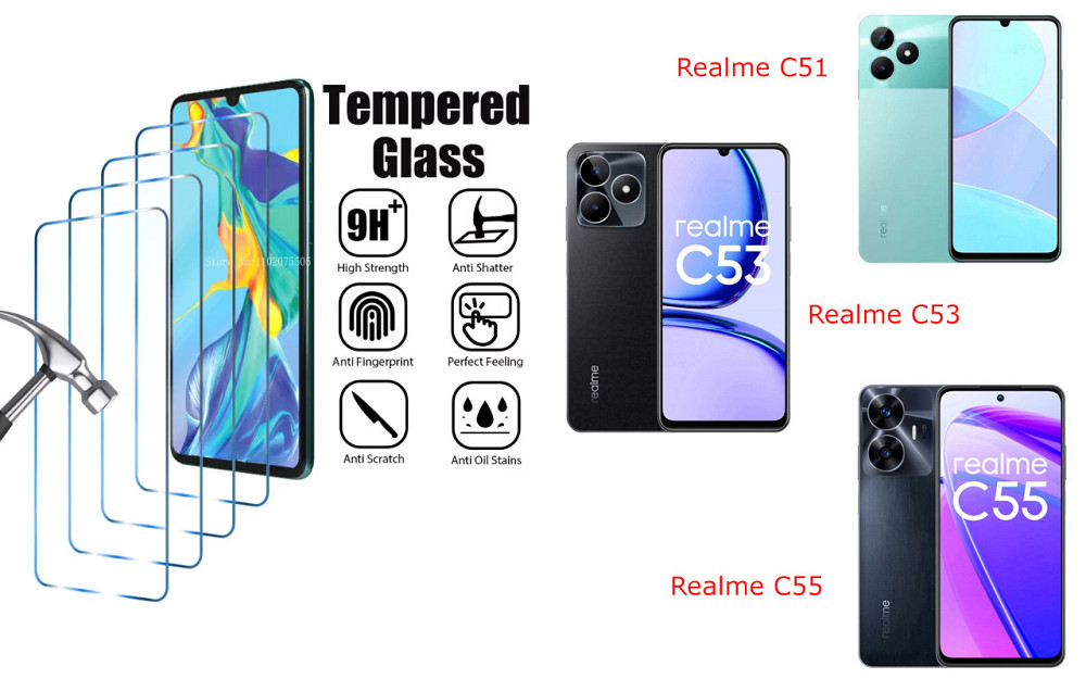 Захисне скло ArmorGlass для Realme C51, Realme C53, realme C55 – стійке до подряпин та ударів Київ - фото 1