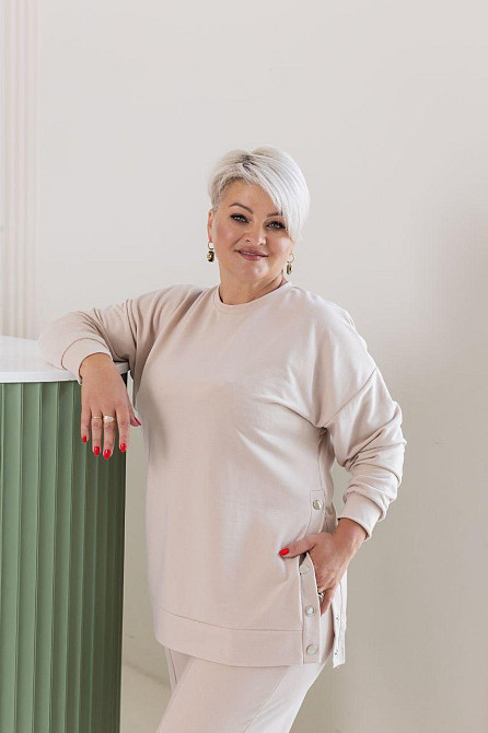 Жіночий стильний повсякденний костюм двонитка Беж, 54/58 Одеса - фото 3