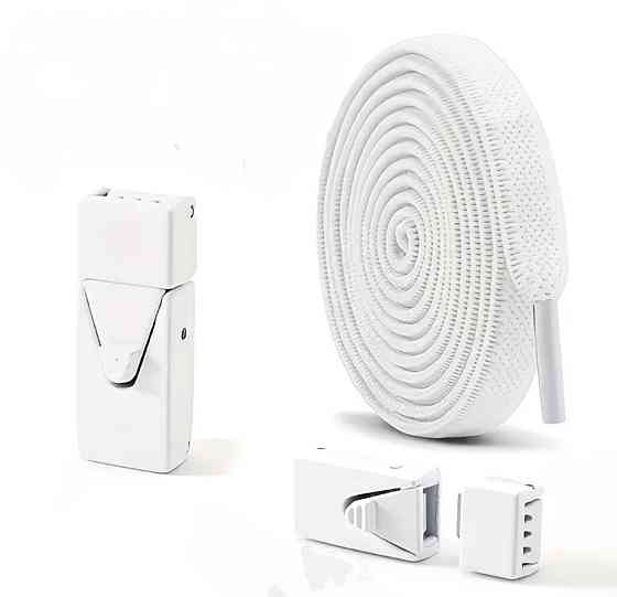 Еластичні шнурки без зав'язок з металевими застібками в колір Білий Смела