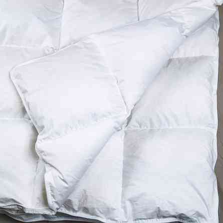 Ексклюзивна пухова Двоспальна ковдра преміум якості YouStar 100% гусячий пух, Сатин, розмір 175х205 см (Білий) Суми