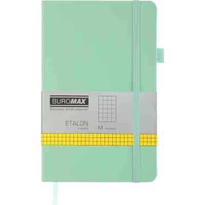 Книга записная Buromax Etalon 125x195 мм 96 листов в клетку обложка из искусственной кожи Мятная (BM.291160-38) Винница