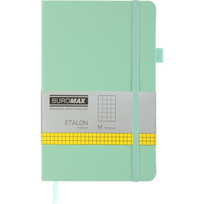 Книга записная Buromax Etalon 125x195 мм 96 листов в клетку обложка из искусственной кожи Мятная (BM.291160-38) Винница - изображение 1