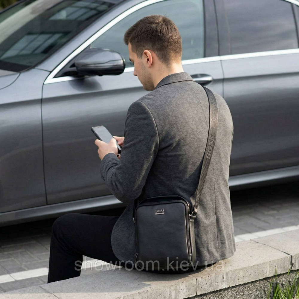 Чоловіча брендова барсетка, сумка Boss (006-3) Київ - фото 6