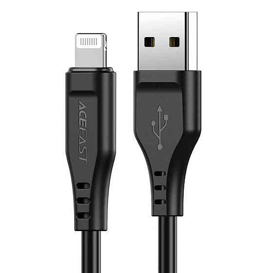 Кабель ACEFAST C3-02 USB - Lightning 2.4A, 1.2m, TPE, TPE конектори, колір чорний AFC3-02B Одеса