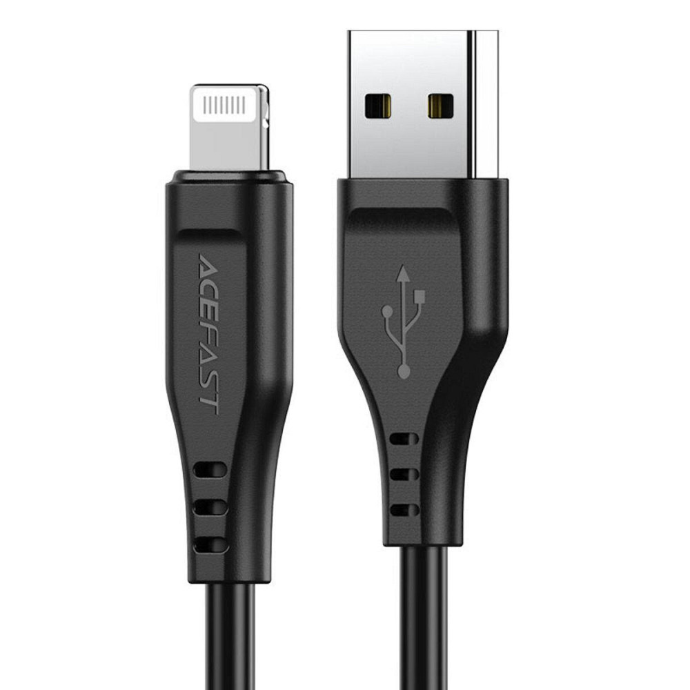 Кабель ACEFAST C3-02 USB - Lightning 2.4A, 1.2m, TPE, TPE конектори, колір чорний AFC3-02B Одеса - фото 1
