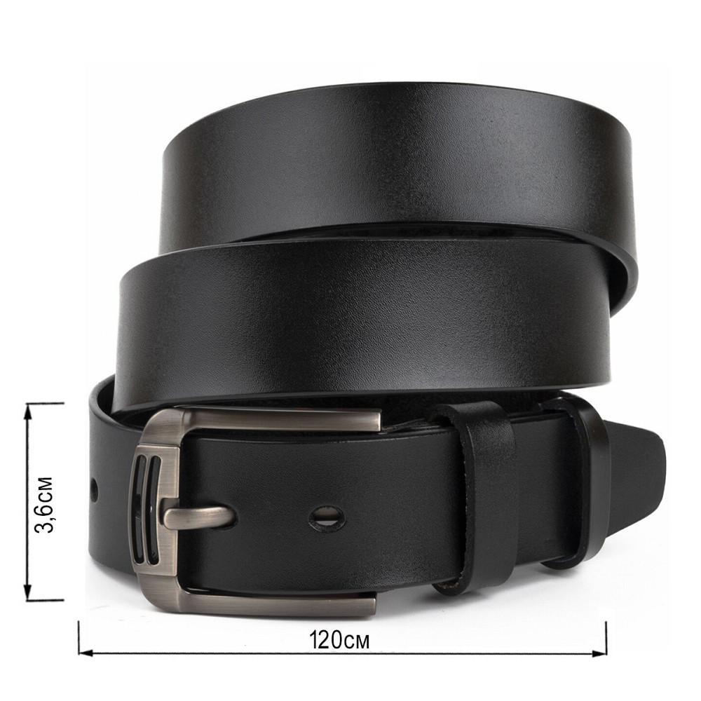 Ремінь чоловічий з затемненою пряжкою механіка Vintage 20314 Чорний Київ - фото 3