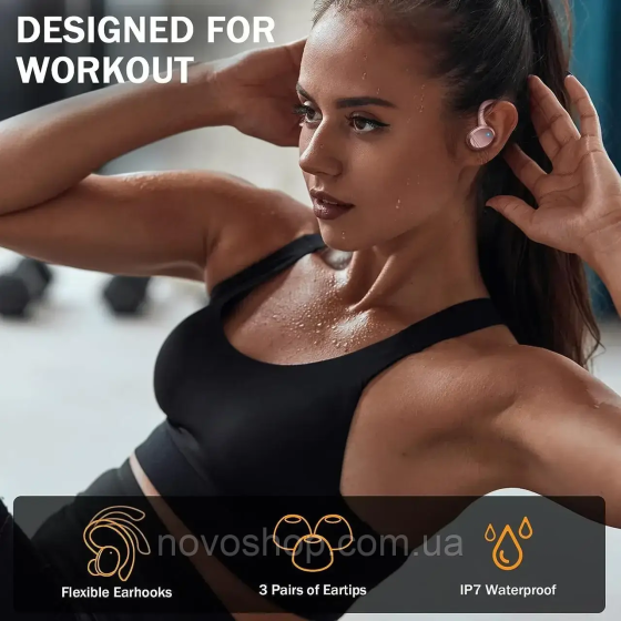 Уценка Беспроводные наушники Rulefiss Q38 Bluetooth 5.3 Hi-Fi TWS с HD-микрофоном, IP7, 48 часов автономной работы Киев