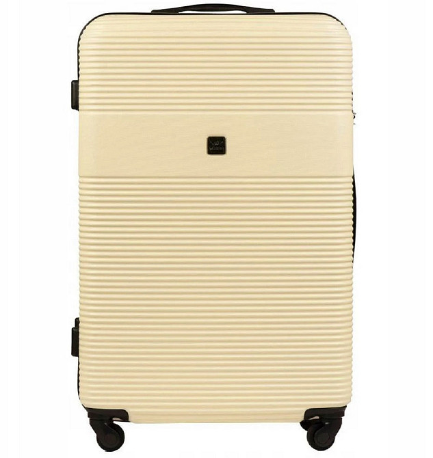 Валіза пластикова WINGS 5398 велика 75 см молочно-біла Київ - фото 7