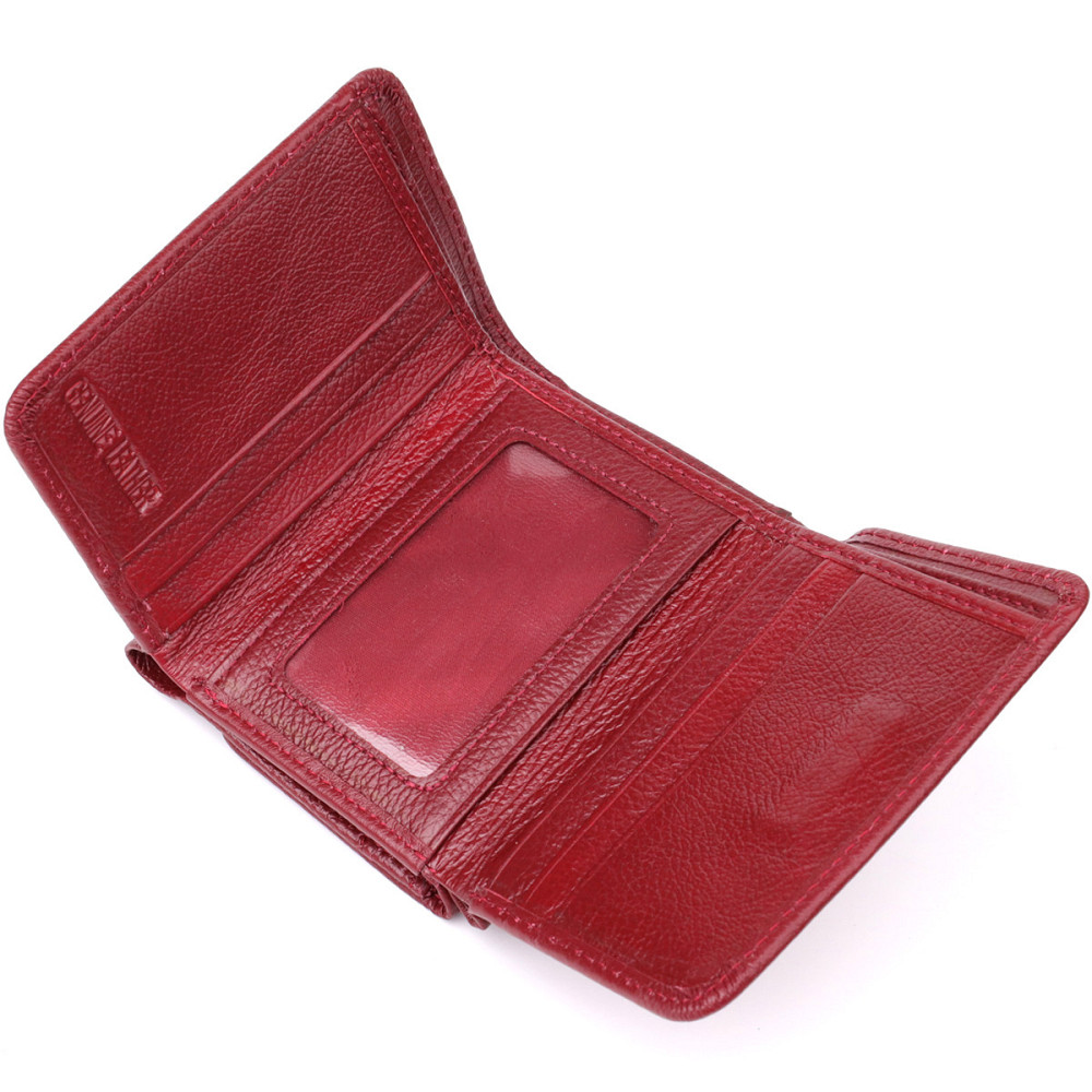 Компактный женский кошелек из натуральной кожи ST Leather 23073 Бордовый Киев - изображение 6