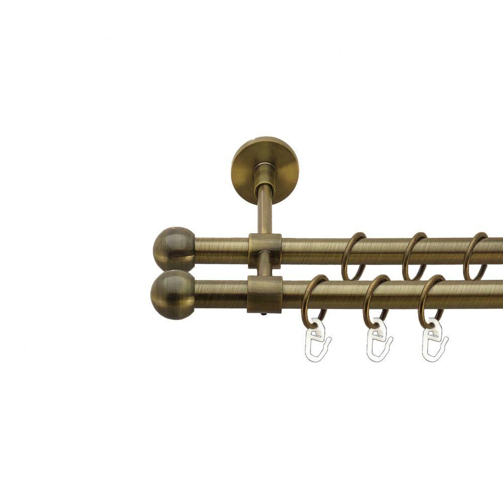 Карниз Orvit Куля Болонь металевий дворядний закритий гладка труба кільце металеве Антик 16\16 мм 200 см Львов - изображение 1