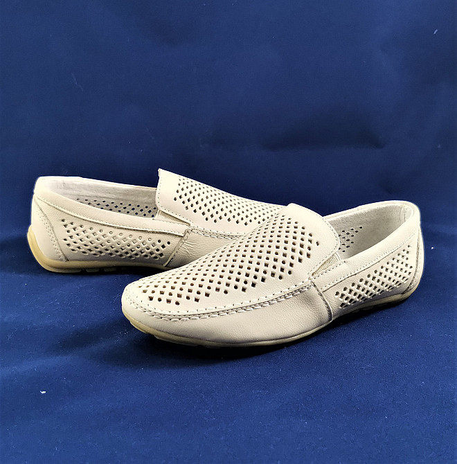 Літні мокасини Хлопчик Кросівки Підліток Сіточка Бежеві Шкіряні Туфлі (розміри: 31,32,33,34) - 8-1 Дніпро - фото 2